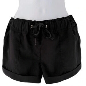 Guess/ Dress shorts with pockets/ Black/  Drawstring/ Elastic waist/ Size US S